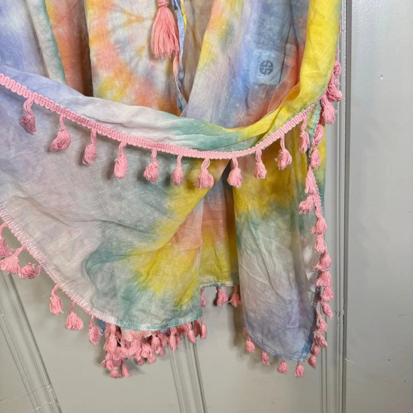 NWT Simply Southern Tie Dye‎ Coverup Tassels Beaded Drawstring Waist Size S / M - Picture 11 of 15